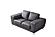 Julie FSA002 Dark Gray Top Grain Leather Loveseat by BH Furniture