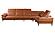 Mercer E8232 Adobe Orange Leather Corner Sectional w/2 Arms by BH Furniture
