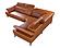 Mercer E8232 Adobe Orange Leather Corner Sectional w/2 Arms by BH Furniture