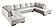 ML157 V990 Smoke Top Grain Leather U-Shaped Sectional by BH Furniture