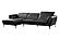 Orchard L208 Black Top Grain Leather Sectional w/Ratcheting Headrests by BH Furniture