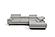 Piagge 10625 Light Gray Top Grain Leather Sectional w/Power Recliner by BH Furniture