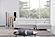 S266 L226 White Thick Leather Sectional w/Motion Headrests by BH Furniture