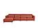 Slate 6003 Orange Thick Leather Sectional w/Motion Headrests by BH Furniture