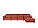 Slate 6003 Orange Thick Leather Sectional w/Motion Headrests by BH Furniture