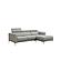 Slate 7376 Light Gray Thick Leather Sectional w/Motion Headrests by BH Furniture