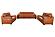 Thompson 8232 Adobe Orange Premium Thick Leather Extended Sofa by BH Furniture
