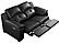 Thompson 8238 Black Premium Thick Leather Loveseat by BH Furniture