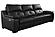 Thompson 8238 Black Premium Thick Leather Extended Sofa by BH Furniture