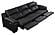 Thompson 8238 Black Premium Thick Leather Extended Sofa by BH Furniture
