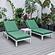 Chelsea Modern Outdoor Weathered Grey Chaise Lounge Chair Set of 2 With Side Table & Cushions, Green by LeisureMod
