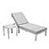 Chelsea Modern Outdoor Weathered Grey Chaise Lounge Chair With Side Table & Cushions, Light Grey by LeisureMod