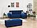 Armada Air Lounge Sectional Ottoman 104 Microfiber Blue by Casamode