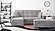 Armada Lounge Sectional Ottoman 1 Microfiber Gray by Casamode