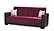 Armada Upholstered Convertible Sofabed w/Storage, #10 Burgundy - PU/Microfiber by Casamode