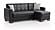 Barato Leather Convertible Lounge Sectional w/Storage - Black by Casamode