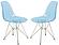 Cresco Molded Eiffel Side Chair, Set of 2, Transparent Blue by LeisureMod