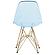 Cresco Molded Eiffel Side Chair with Gold Base, Set of 4, Transparent Blue by LeisureMod