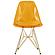 Cresco Molded Eiffel Side Chair with Gold Base, Set of 2, Transparent Orange by LeisureMod