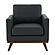 Chester Modern Leather Accent Arm Chair With Birch Wood Base, Black by LeisureMod
