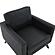 Chester Modern Leather Accent Arm Chair With Birch Wood Base, Black by LeisureMod