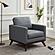 Chester Modern Leather Accent Arm Chair With Birch Wood Base, Grey by LeisureMod