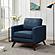Chester Modern Leather Accent Arm Chair With Birch Wood Base, Navy Blue by LeisureMod