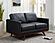 Chester Modern Leather Loveseat With Birch Wood Base, Black by LeisureMod