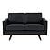 Chester Modern Leather Loveseat With Birch Wood Base, Black by LeisureMod