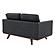 Chester Modern Leather Loveseat With Birch Wood Base, Black by LeisureMod