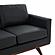 Chester Modern Leather Loveseat With Birch Wood Base, Black by LeisureMod