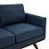 Chester Modern Leather Loveseat With Birch Wood Base, Navy Blue by LeisureMod