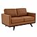 Chester Modern Leather Loveseat With Birch Wood Base, Cognac Tan by LeisureMod