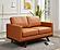 Chester Modern Leather Loveseat With Birch Wood Base, Cognac Tan by LeisureMod