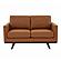 Chester Modern Leather Loveseat With Birch Wood Base, Cognac Tan by LeisureMod