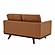 Chester Modern Leather Loveseat With Birch Wood Base, Cognac Tan by LeisureMod