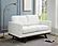 Chester Modern Leather Loveseat With Birch Wood Base, White by LeisureMod