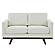 Chester Modern Leather Loveseat With Birch Wood Base, White by LeisureMod