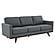 Chester Modern Leather Sofa With Birch Wood Base, Grey by LeisureMod