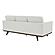 Chester Modern Leather Sofa With Birch Wood Base, White by LeisureMod