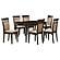 Gabriel 7-piece Extension Leaf Dining Table Set w/Seat and Back Padded Chair Cappuccino by Coaster