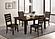 Dalila Dining Room Set (Dining Table, 4 Chairs) Cappuccino and Black by Coaster