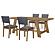 Sharon 5-piece Rectangular Trestle Base Dining Table Set Blue and Brown by Coaster