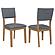 Sharon Open Back Padded Upholstered Dining Side Chair Blue and Brown (Set of 2) by Coaster