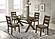 Alston Dining Room Set (Dining Table, 4 Chairs) Knotty Nutmeg and Brown by Coaster