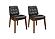Redbridge Tufted Back Side Chairs Natural Walnut and Black (Set of 2) by Coaster