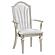 Evangeline Upholstered Dining Arm Chair w/Faux Diamond Trim Ivory and Silver Oak (Set of 2) by Coaster