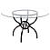 Aviano 48" Round Glass Top Dining Table Clear and Gunmetal by Coaster