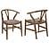 Dinah Danish Y-Shaped Back Wishbone Dining Side Chair Walnut and Brown (Set of 2) by Coaster