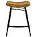 Bayu Leather Upholstered Saddle Seat Backless Counter Height Stool Antique Camel and Black (Set of 2) by Coaster
